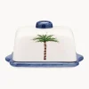 Outlet Mantequera pintada a mano Palm Tree Mantequilleras|Vajillas Completas