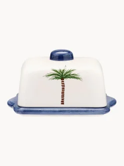 Outlet Mantequera pintada a mano Palm Tree Mantequilleras|Vajillas Completas