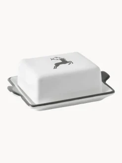 Mantequilleras|Vajillas Completas>Gmundner Keramik Mantequillera artesanal Grauer Hirsch