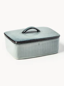 Mantequilleras|Vajillas Completas>Broste Copenhagen Mantequillera artesanal Nordic Sea Gris, azul
