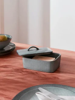 Mantequilleras|Vajillas Completas>Broste Copenhagen Mantequillera artesanal Nordic Sea Gris, azul