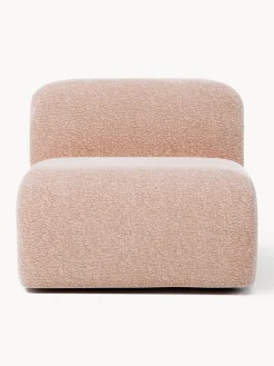 Sofás>Westwing Collection Módulo central artesanal Wolke Tejido de terciopelo rosa claro