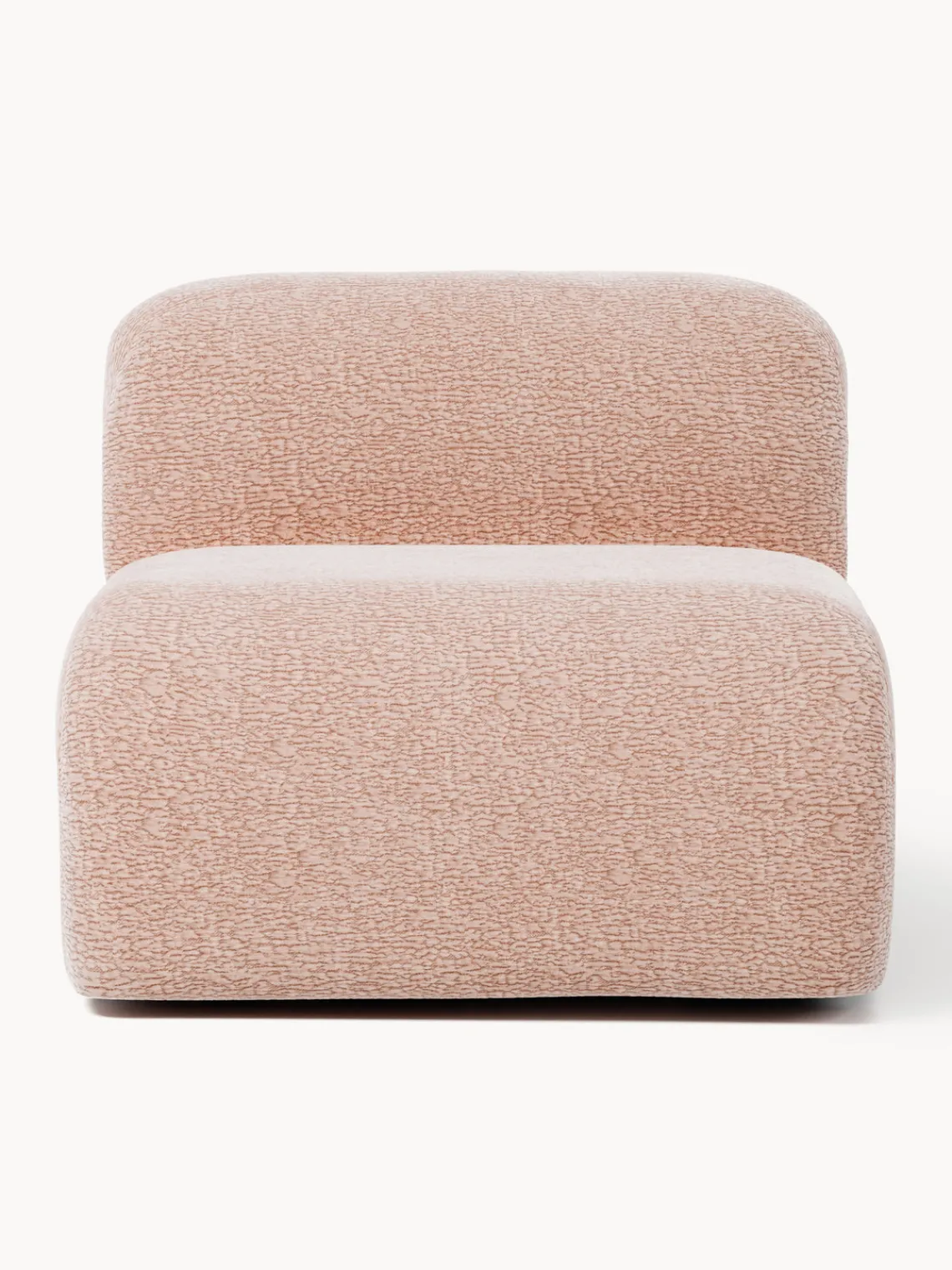 Sofás>Westwing Collection Módulo central artesanal Wolke Tejido de terciopelo rosa claro