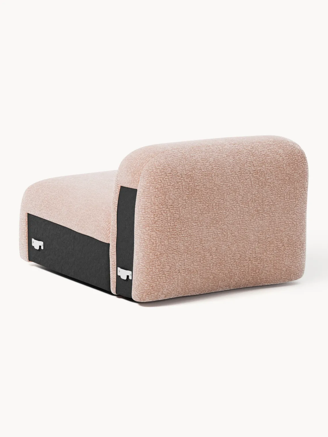 Sofás>Westwing Collection Módulo central artesanal Wolke Tejido de terciopelo rosa claro