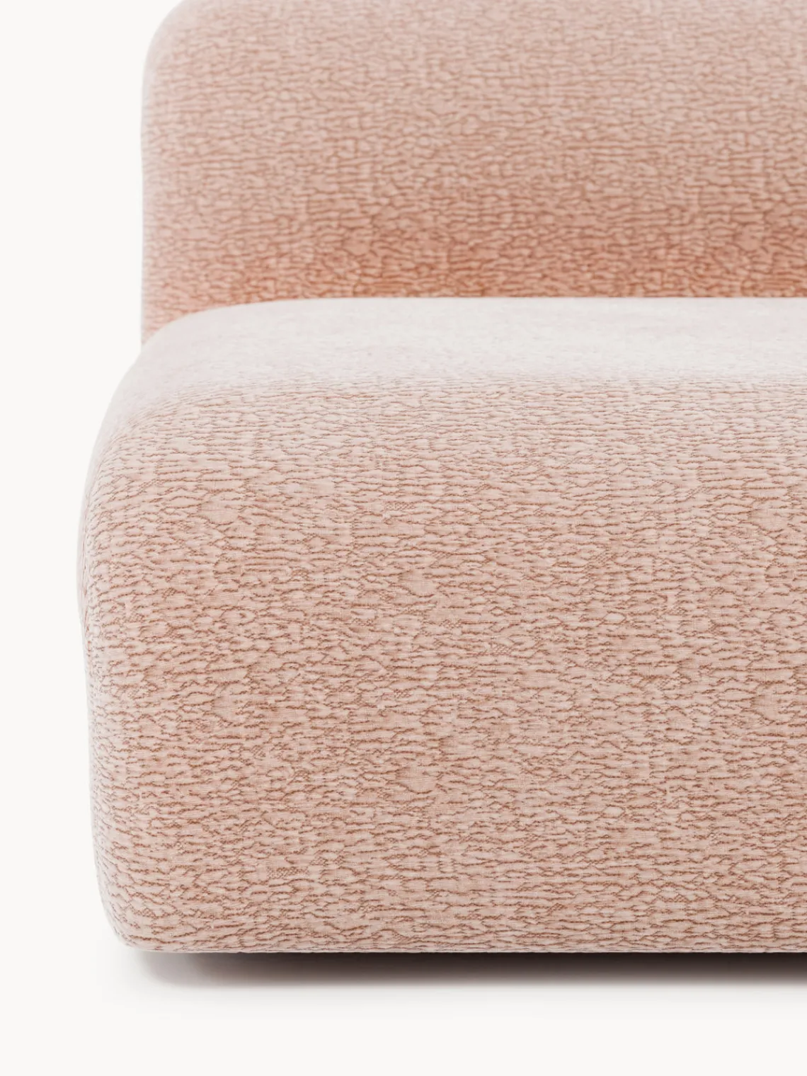 Sofás>Westwing Collection Módulo central artesanal Wolke Tejido de terciopelo rosa claro