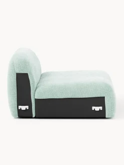 Sofás></noscript>Westwing Collection Módulo central artesanal Wolke Tejido verde menta, aterciopelado