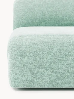 Sofás></noscript>Westwing Collection Módulo central artesanal Wolke Tejido verde menta, aterciopelado
