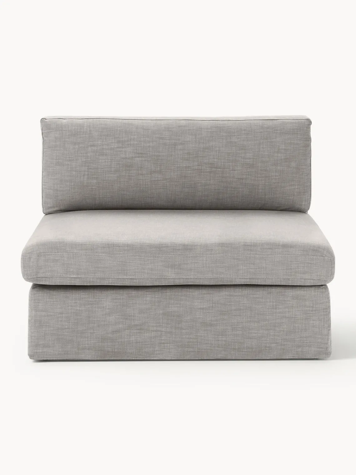 Sofás>Westwing Collection Módulo central con tapizado desenfundable Russell Tejido gris jaspeado