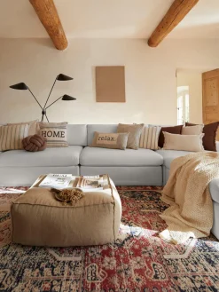 Sofás>Westwing Collection Módulo central con tapizado desenfundable Russell Tejido gris jaspeado