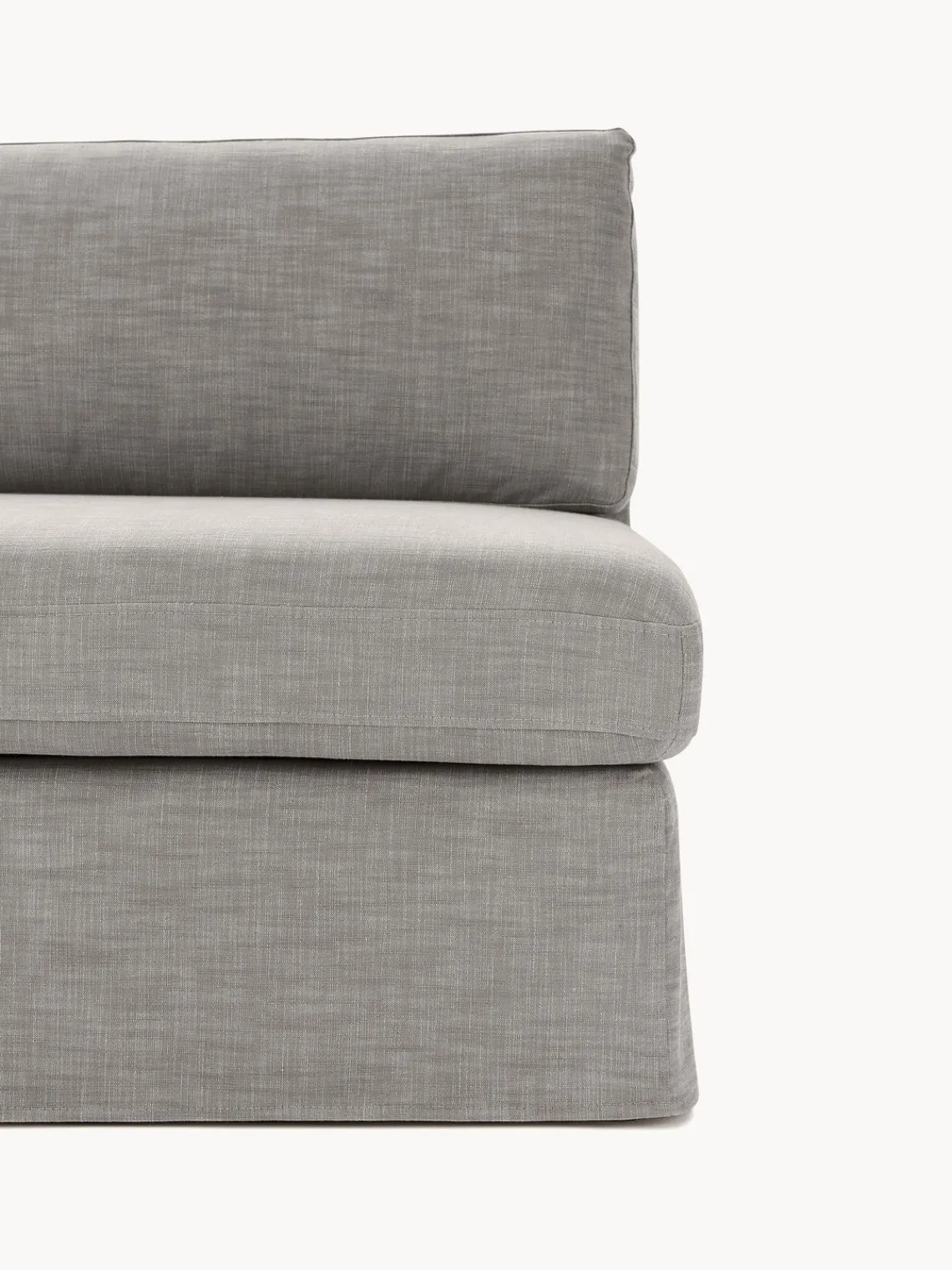 Sofás>Westwing Collection Módulo central con tapizado desenfundable Russell Tejido gris jaspeado