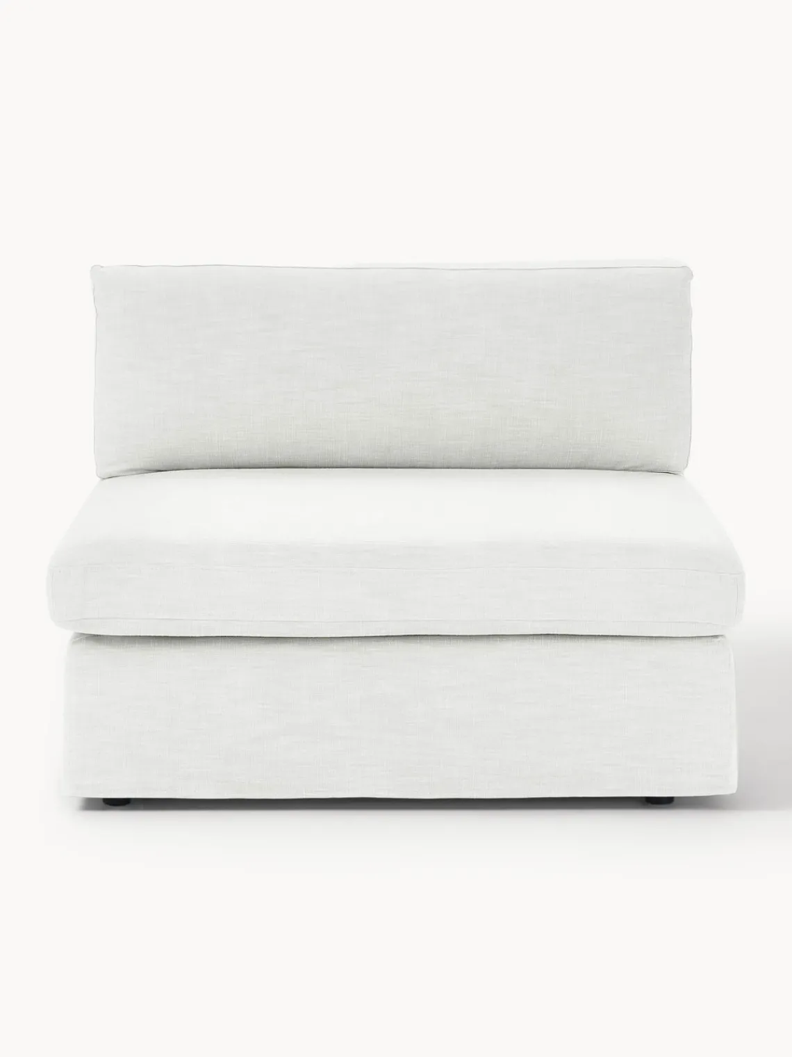 Sofás>Westwing Collection Módulo central con tapizado desenfundable Russell Tejido blanco Off White jaspeado