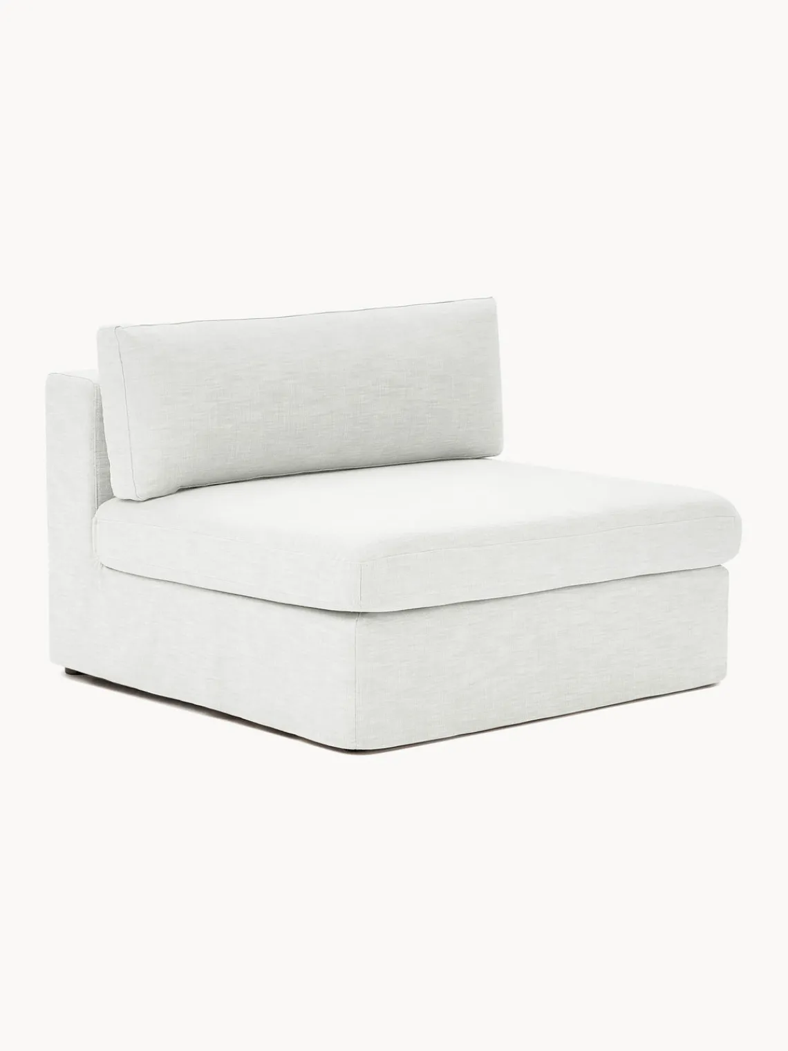 Sofás>Westwing Collection Módulo central con tapizado desenfundable Russell Tejido blanco Off White jaspeado