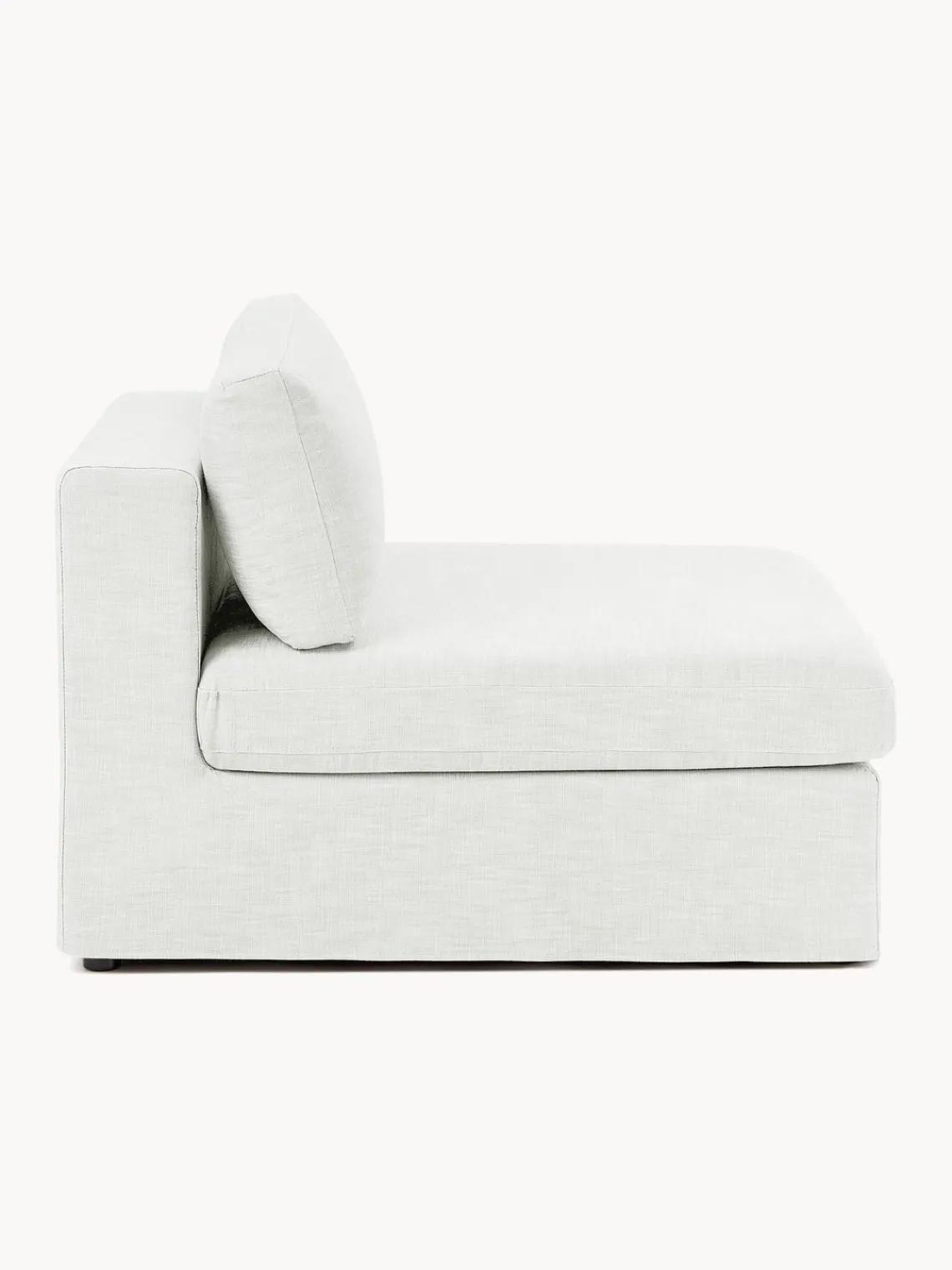 Sofás>Westwing Collection Módulo central con tapizado desenfundable Russell Tejido blanco Off White jaspeado