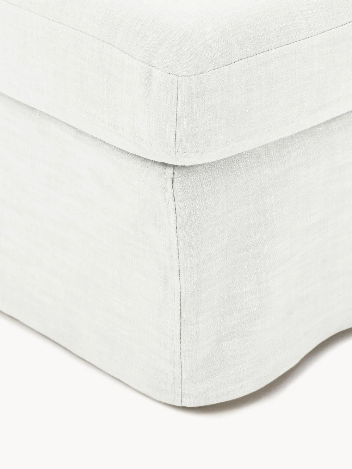 Sofás>Westwing Collection Módulo central con tapizado desenfundable Russell Tejido blanco Off White jaspeado