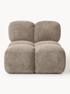 Sofás>Westwing Collection Módulo central de borreguillo bouclé Tayla Borreguillo bouclé gris pardo