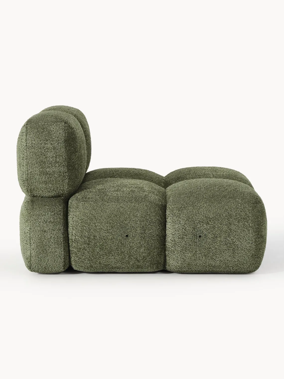 Sofás>Westwing Collection Módulo central de borreguillo bouclé Tayla Borreguillo bouclé verde oscuro