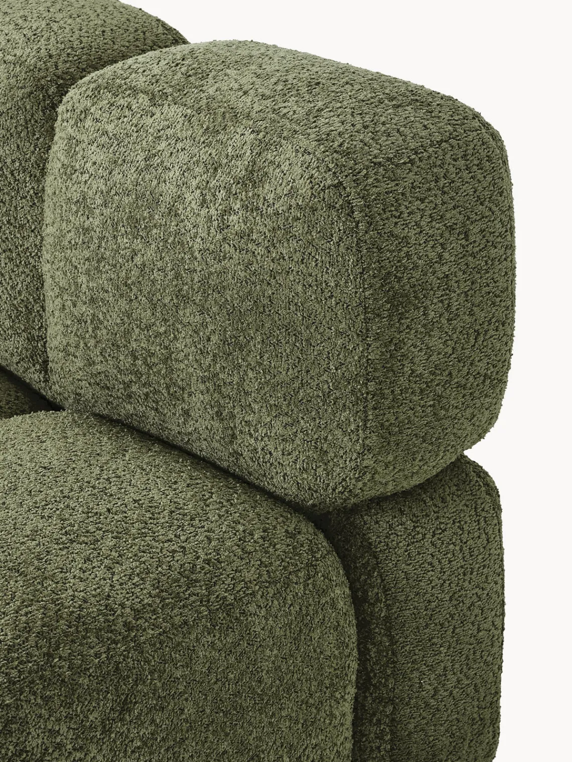 Sofás>Westwing Collection Módulo central de borreguillo bouclé Tayla Borreguillo bouclé verde oscuro