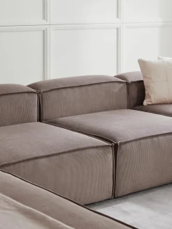 Sofás>Westwing Collection Módulo central de pana sofá Lennon Pana taupe