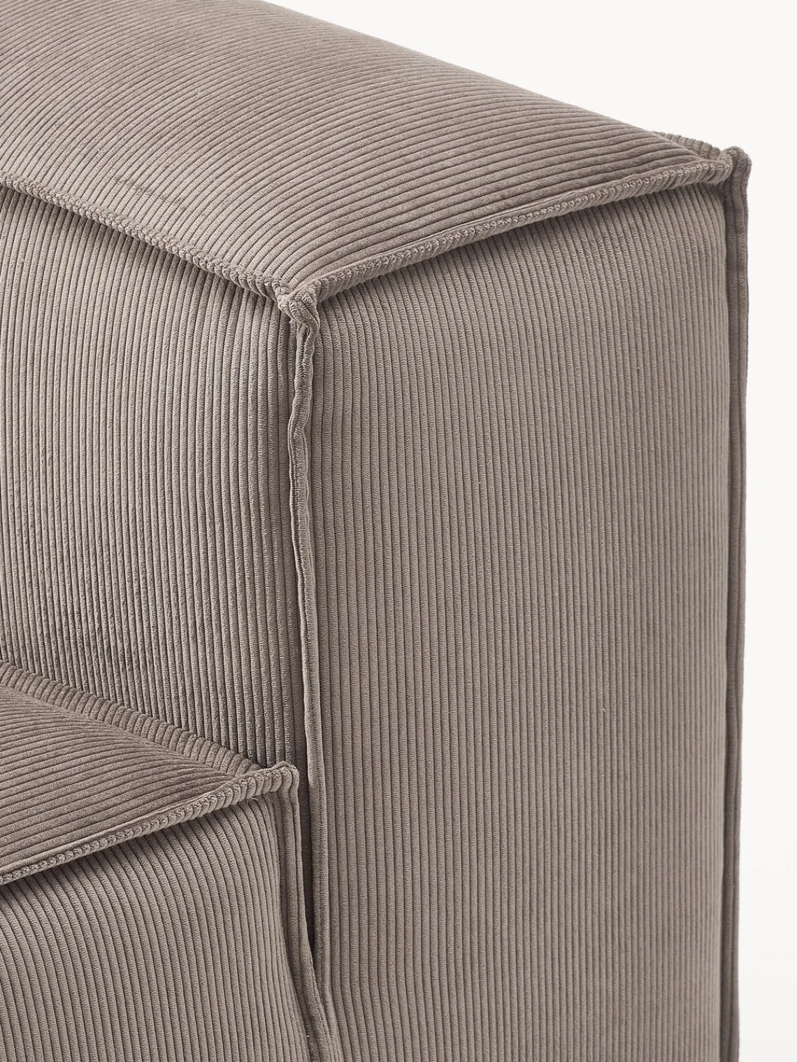 Sofás>Westwing Collection Módulo central de pana sofá Lennon Pana taupe