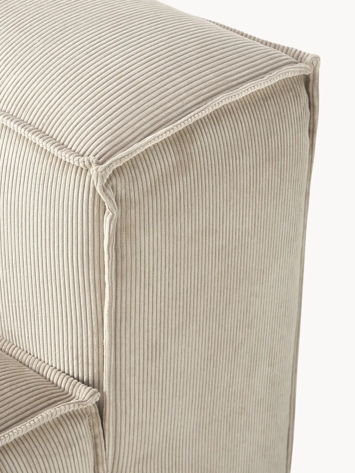 Sofás>Westwing Collection Módulo central de pana sofá Lennon Pana beige claro