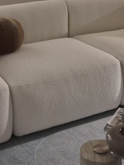 Sofás>Westwing Collection Módulo central en tejido bouclé Sofia Bouclé blanco Off White