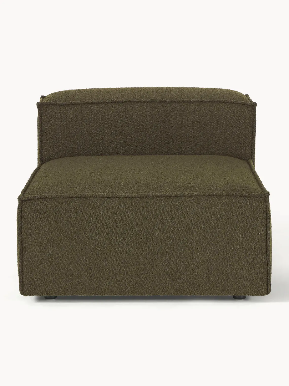 Sofás>Westwing Collection Módulo central en tejido bouclé Lennon Bouclé verde oliva