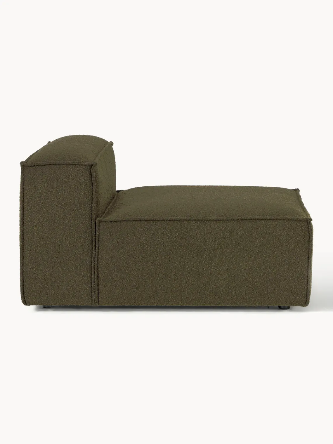 Sofás>Westwing Collection Módulo central en tejido bouclé Lennon Bouclé verde oliva