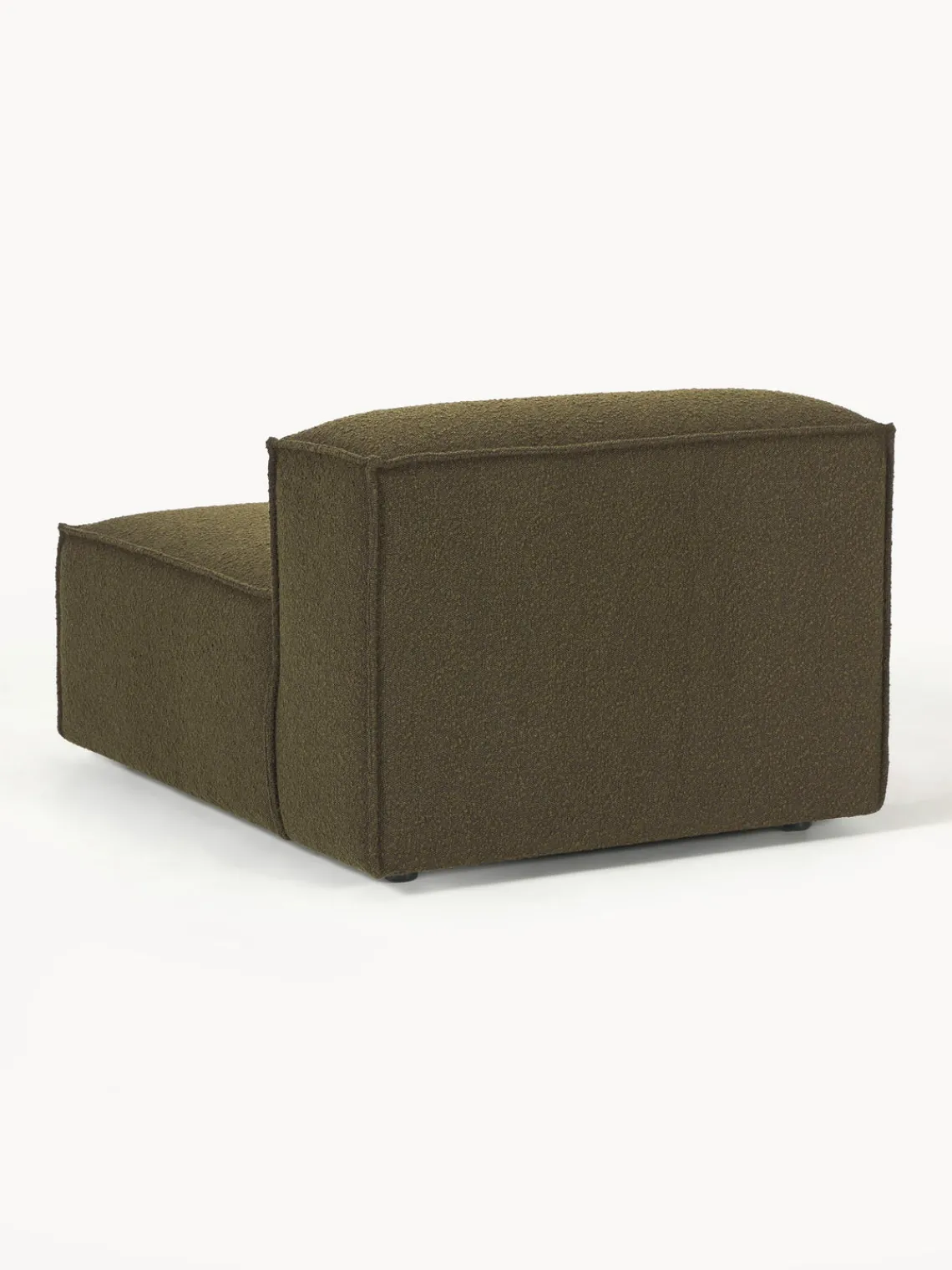 Sofás>Westwing Collection Módulo central en tejido bouclé Lennon Bouclé verde oliva