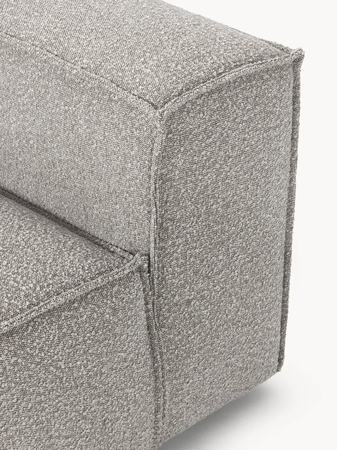 Sofás>Westwing Collection Módulo central en tejido bouclé Lennon Bouclé gris pardo