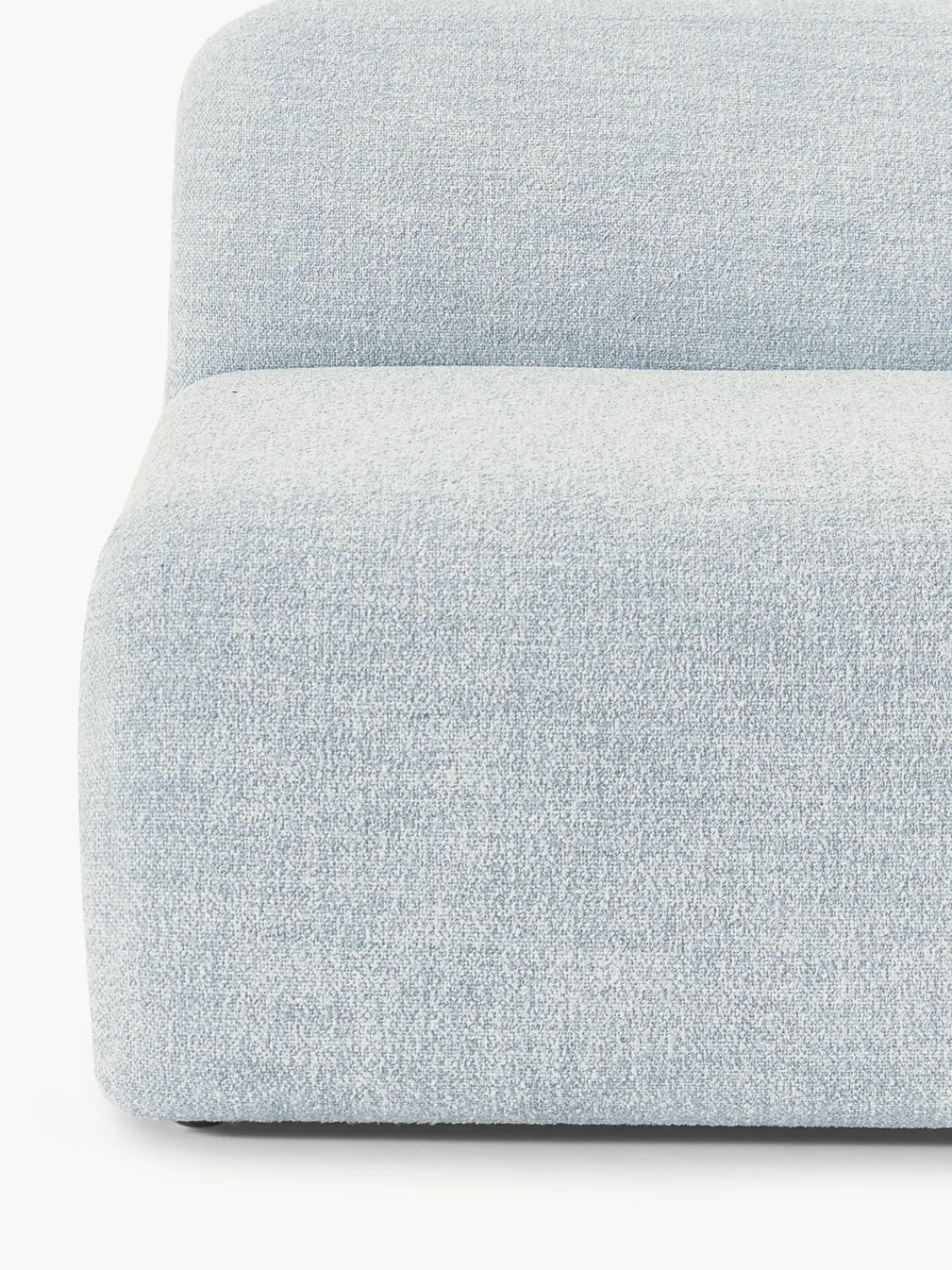 Sofás>Westwing Collection Módulo central en tejido bouclé Wolke Bouclé azul claro