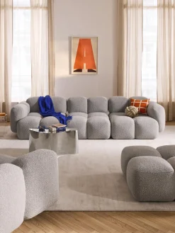 Sofás>Westwing Collection Módulo central en tejido bouclé Tayla Bouclé taupe