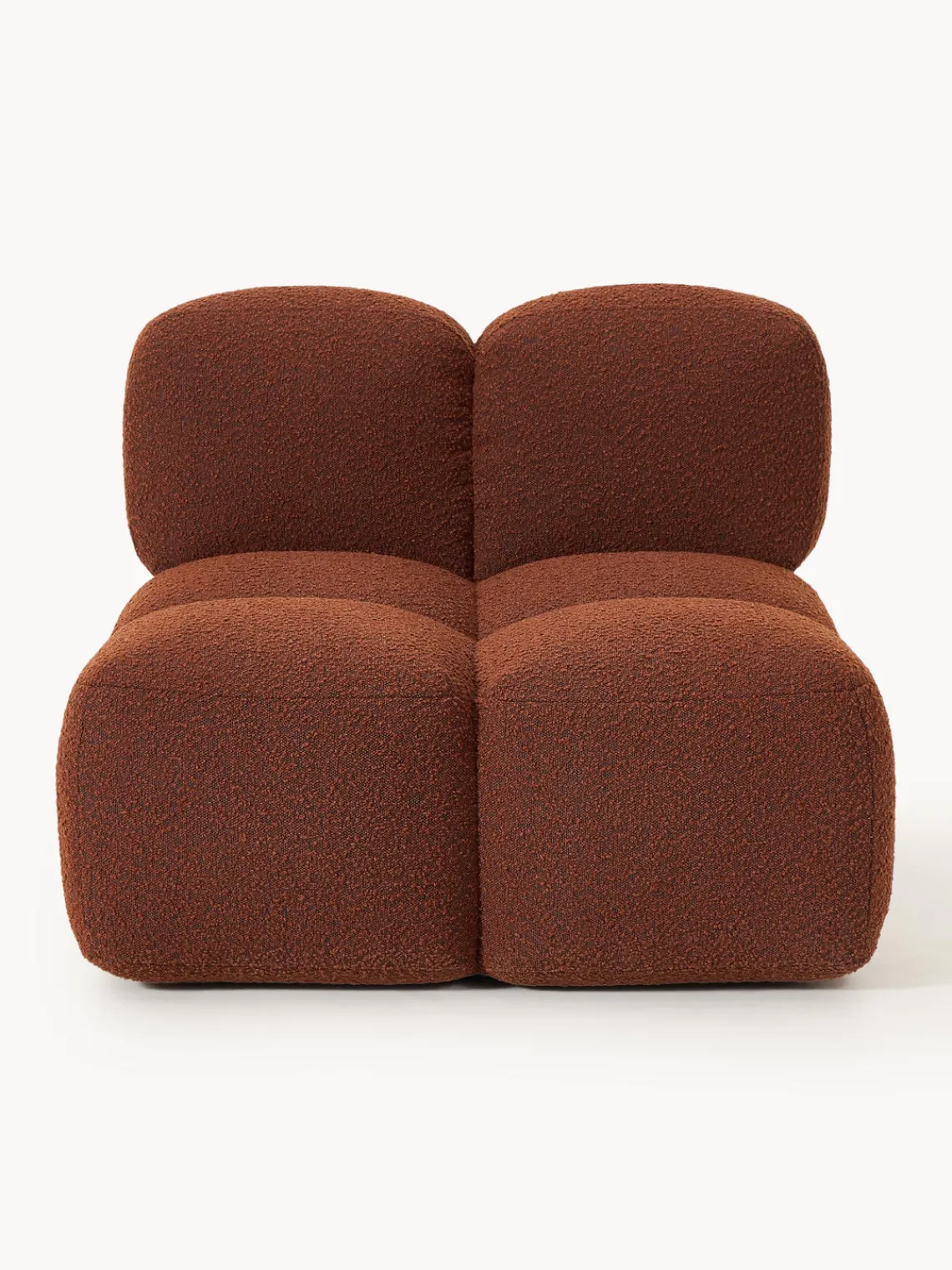 Sofás>Westwing Collection Módulo central en tejido bouclé Tayla Bouclé terracota