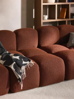 Sofás>Westwing Collection Módulo central en tejido bouclé Tayla Bouclé terracota