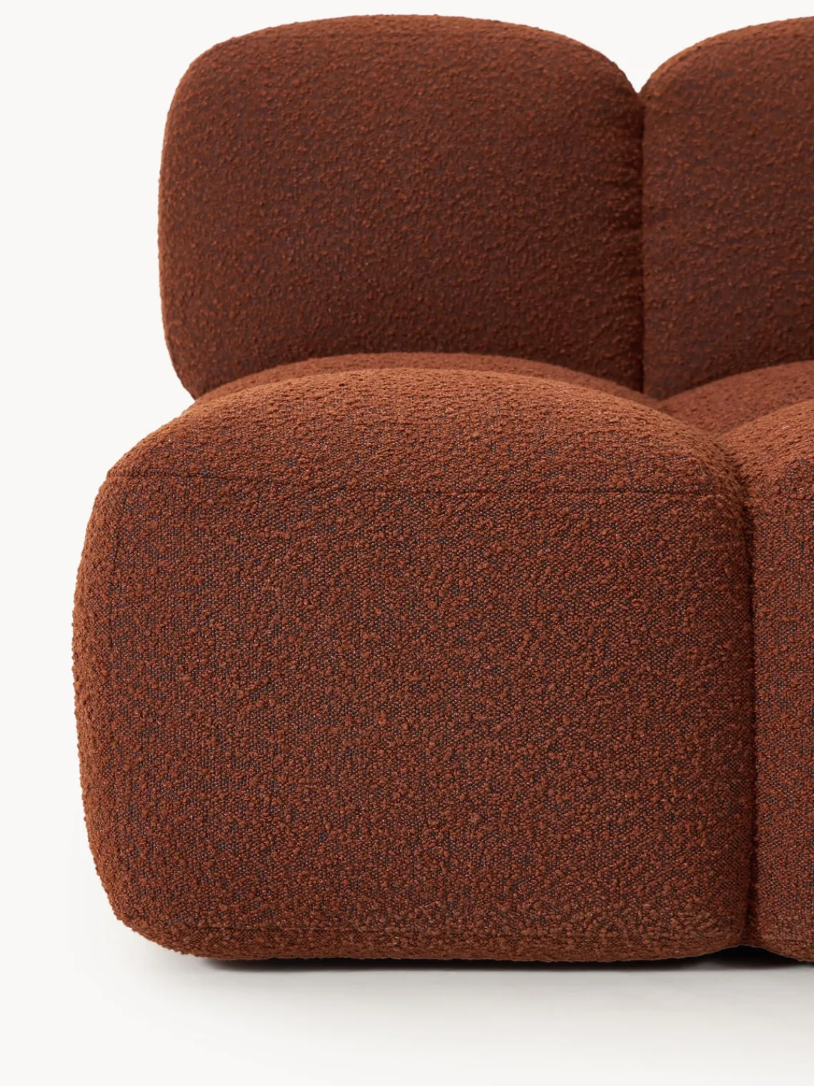 Sofás>Westwing Collection Módulo central en tejido bouclé Tayla Bouclé terracota