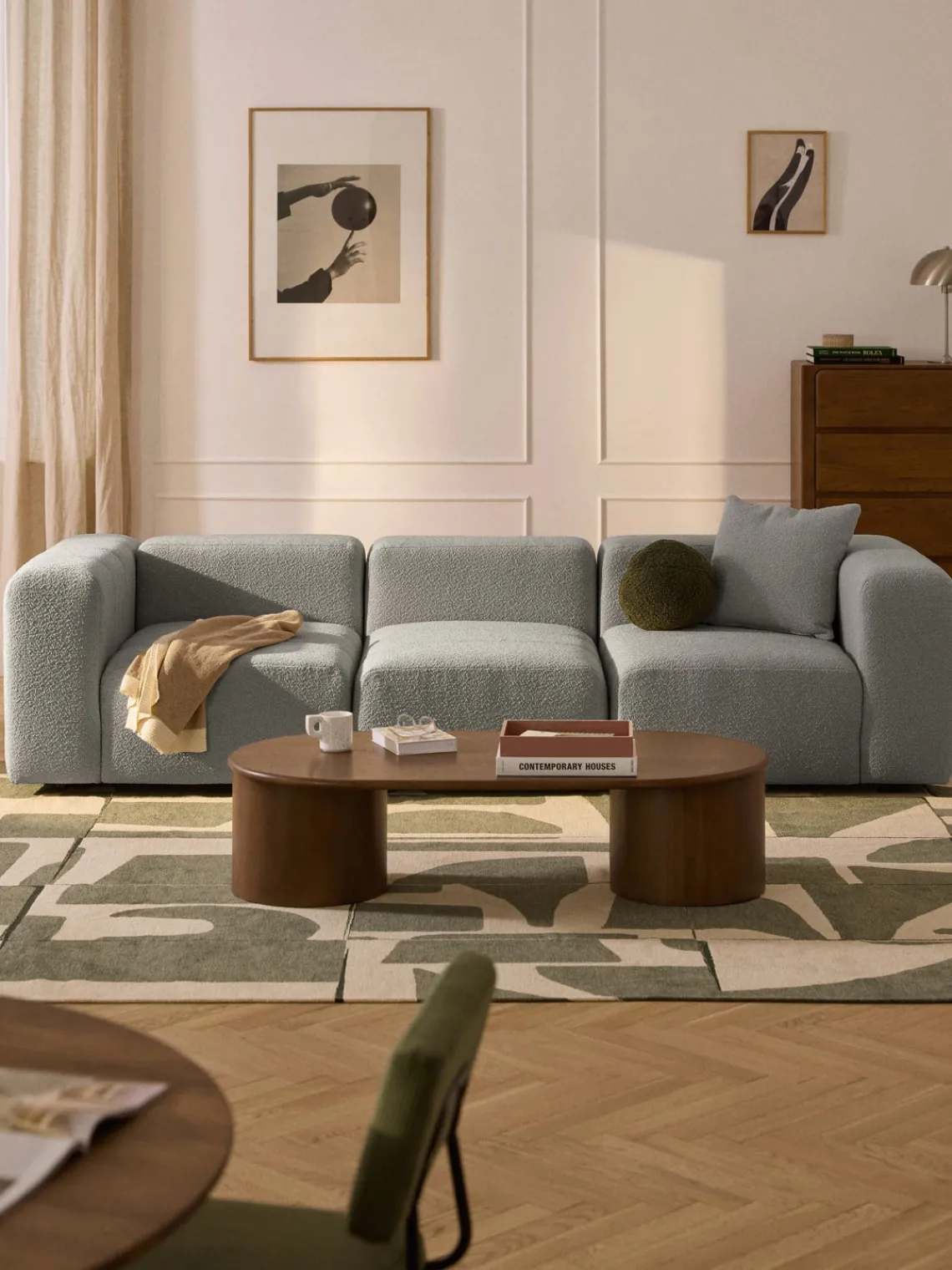 Outlet Módulo central en tejido bouclé Lena Sofás