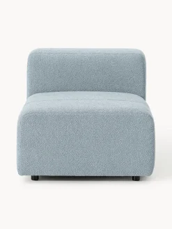 Sofás>Westwing Collection Módulo central en tejido bouclé Lena Bouclé azul claro