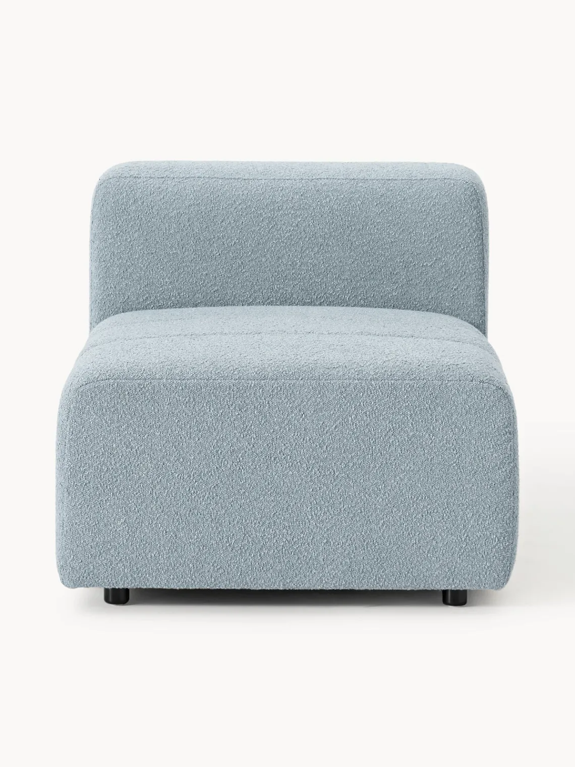 Sofás>Westwing Collection Módulo central en tejido bouclé Lena Bouclé azul claro