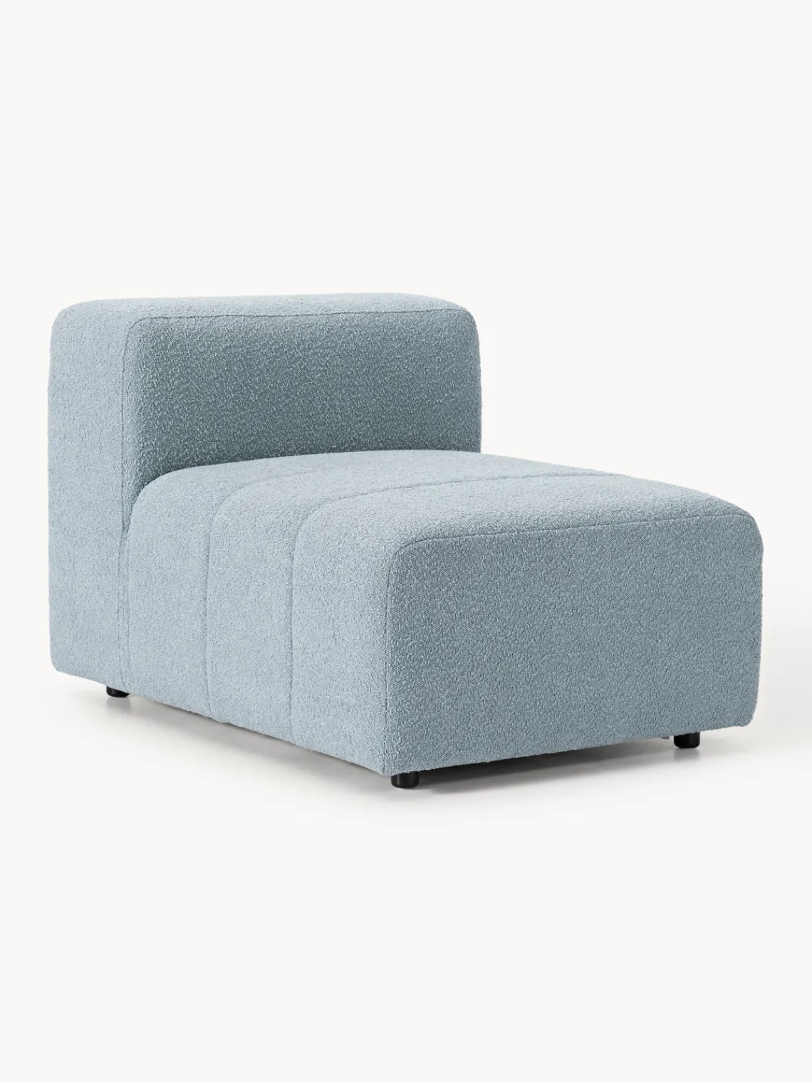 Sofás>Westwing Collection Módulo central en tejido bouclé Lena Bouclé azul claro