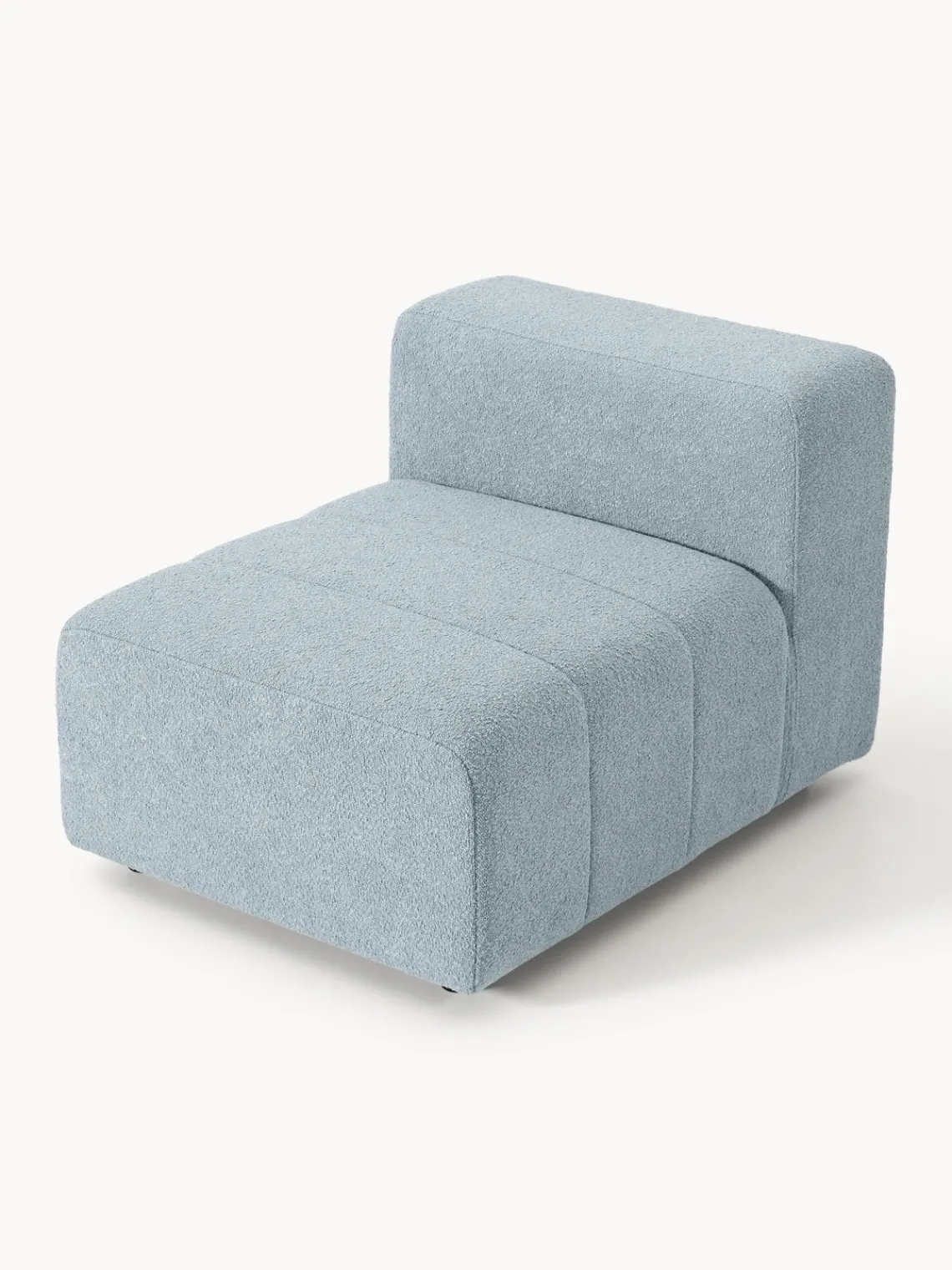 Sofás>Westwing Collection Módulo central en tejido bouclé Lena Bouclé azul claro