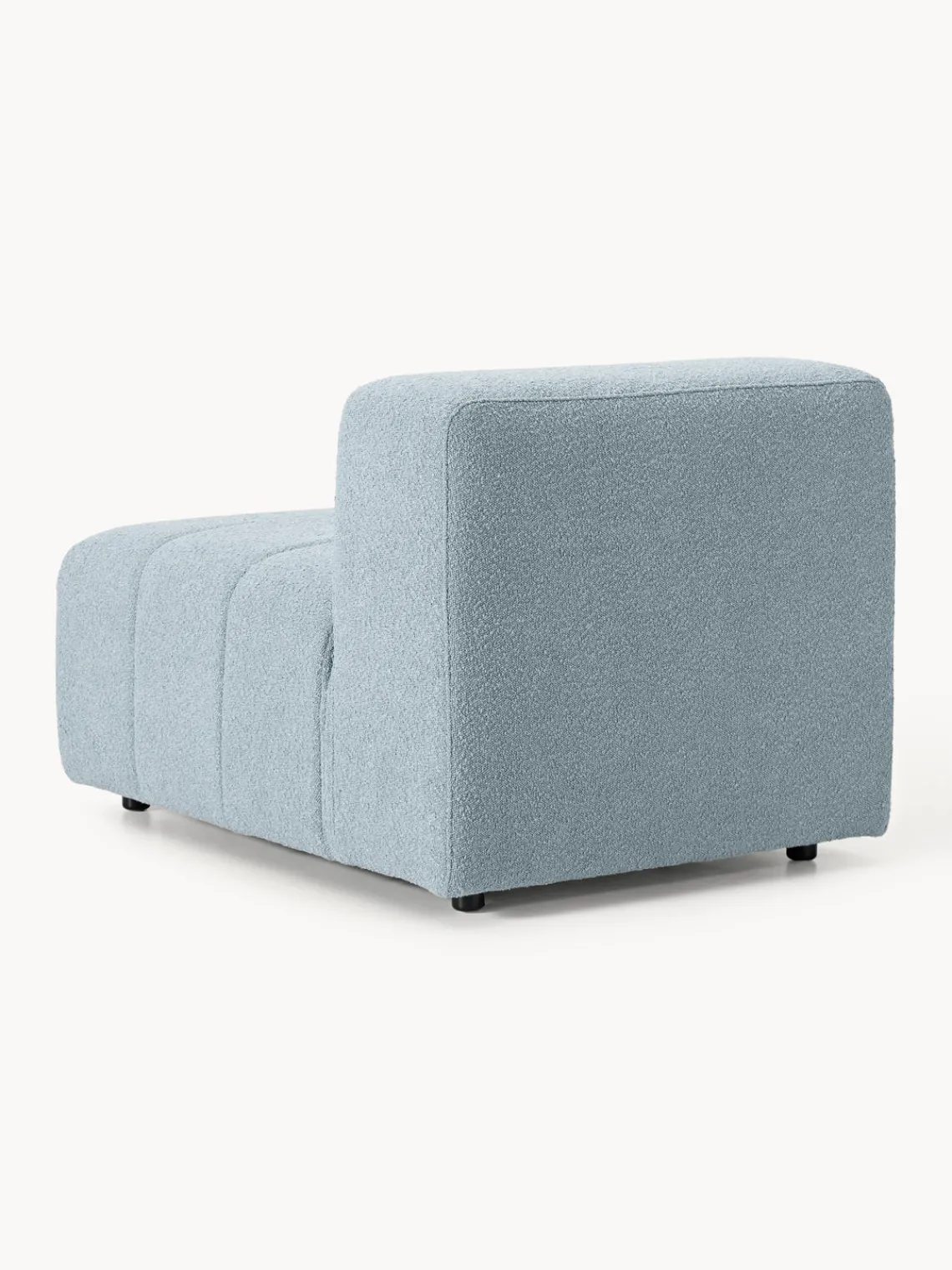 Sofás>Westwing Collection Módulo central en tejido bouclé Lena Bouclé azul claro