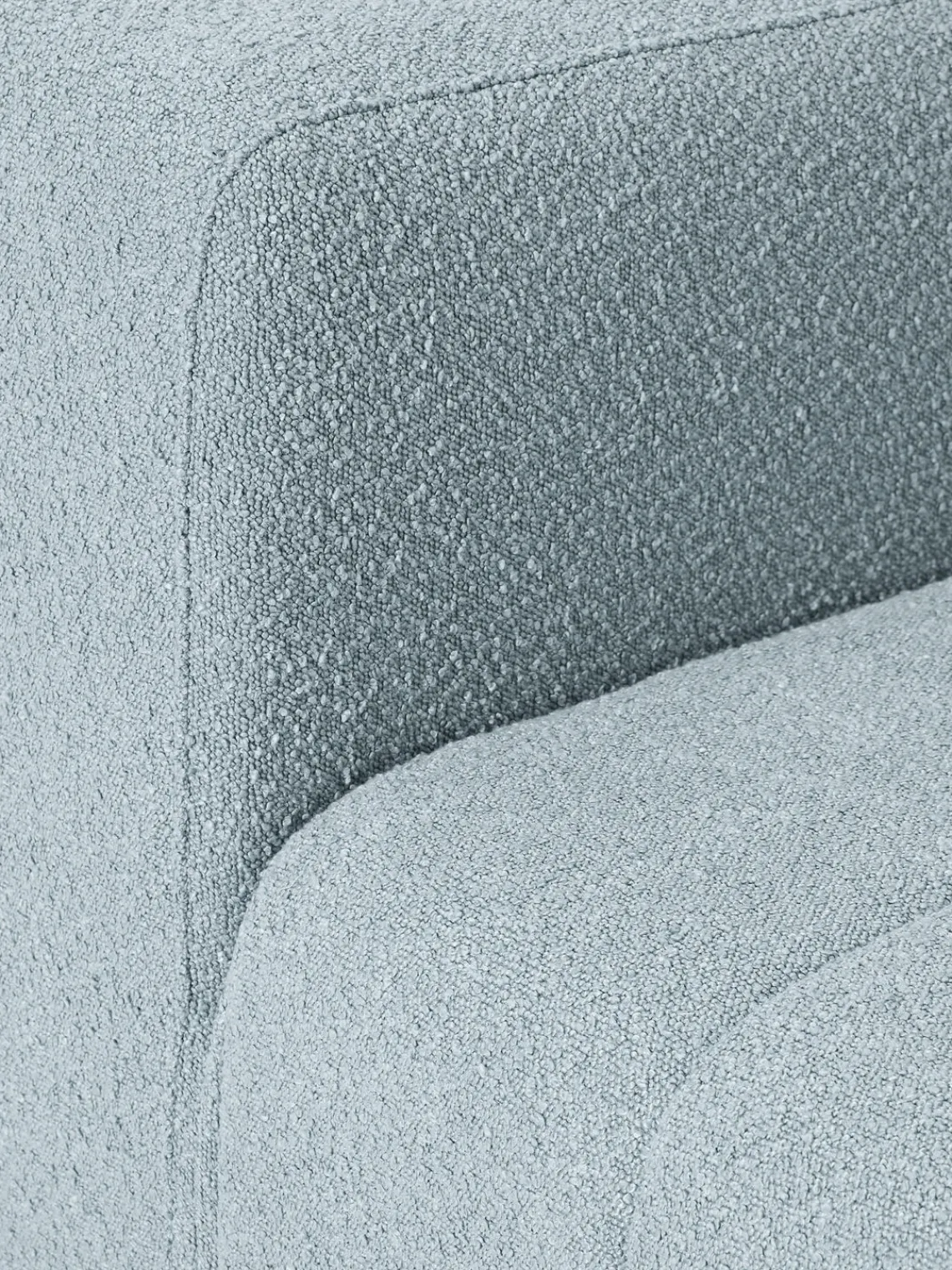 Sofás>Westwing Collection Módulo central en tejido bouclé Lena Bouclé azul claro