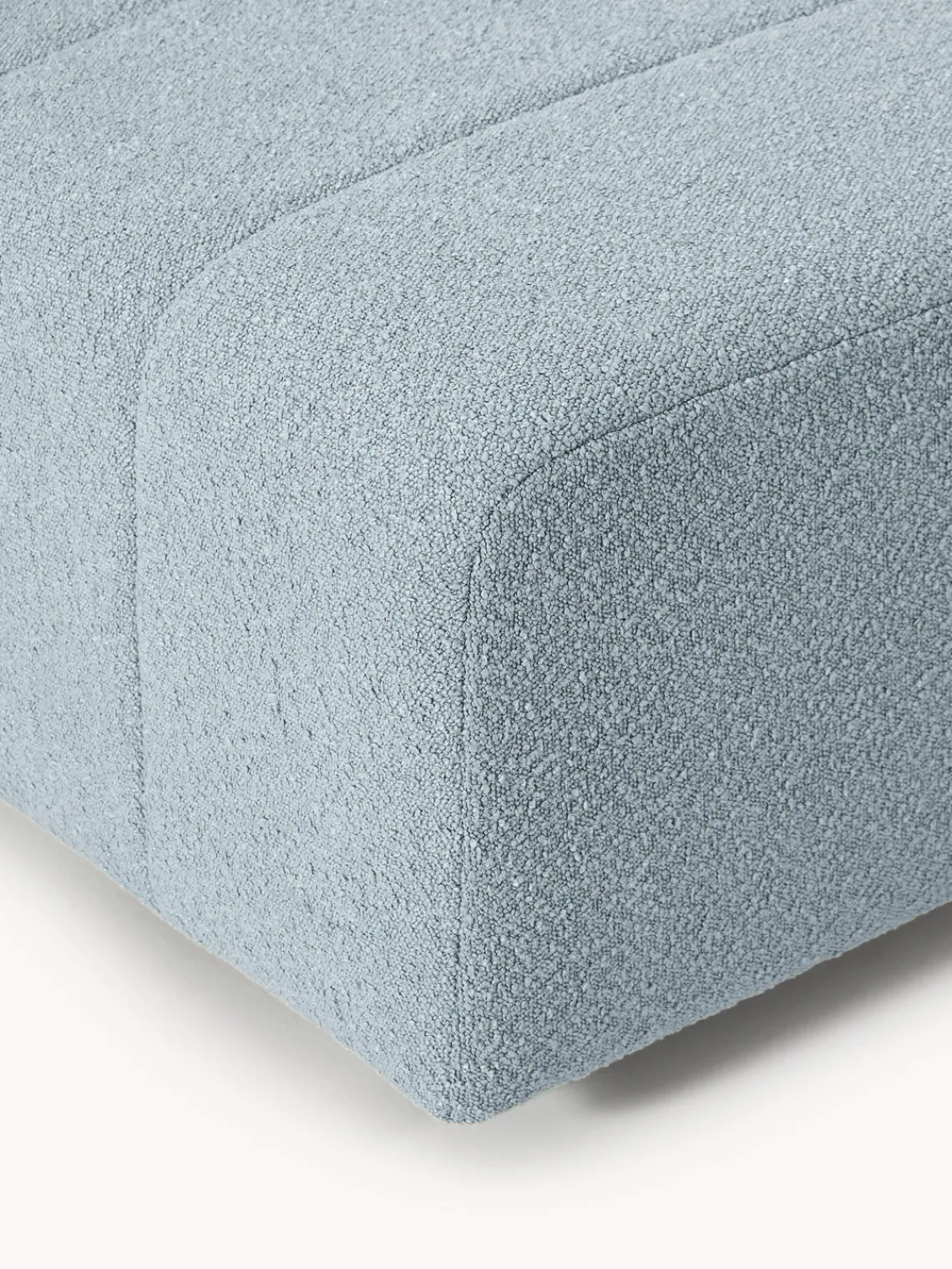 Sofás>Westwing Collection Módulo central en tejido bouclé Lena Bouclé azul claro