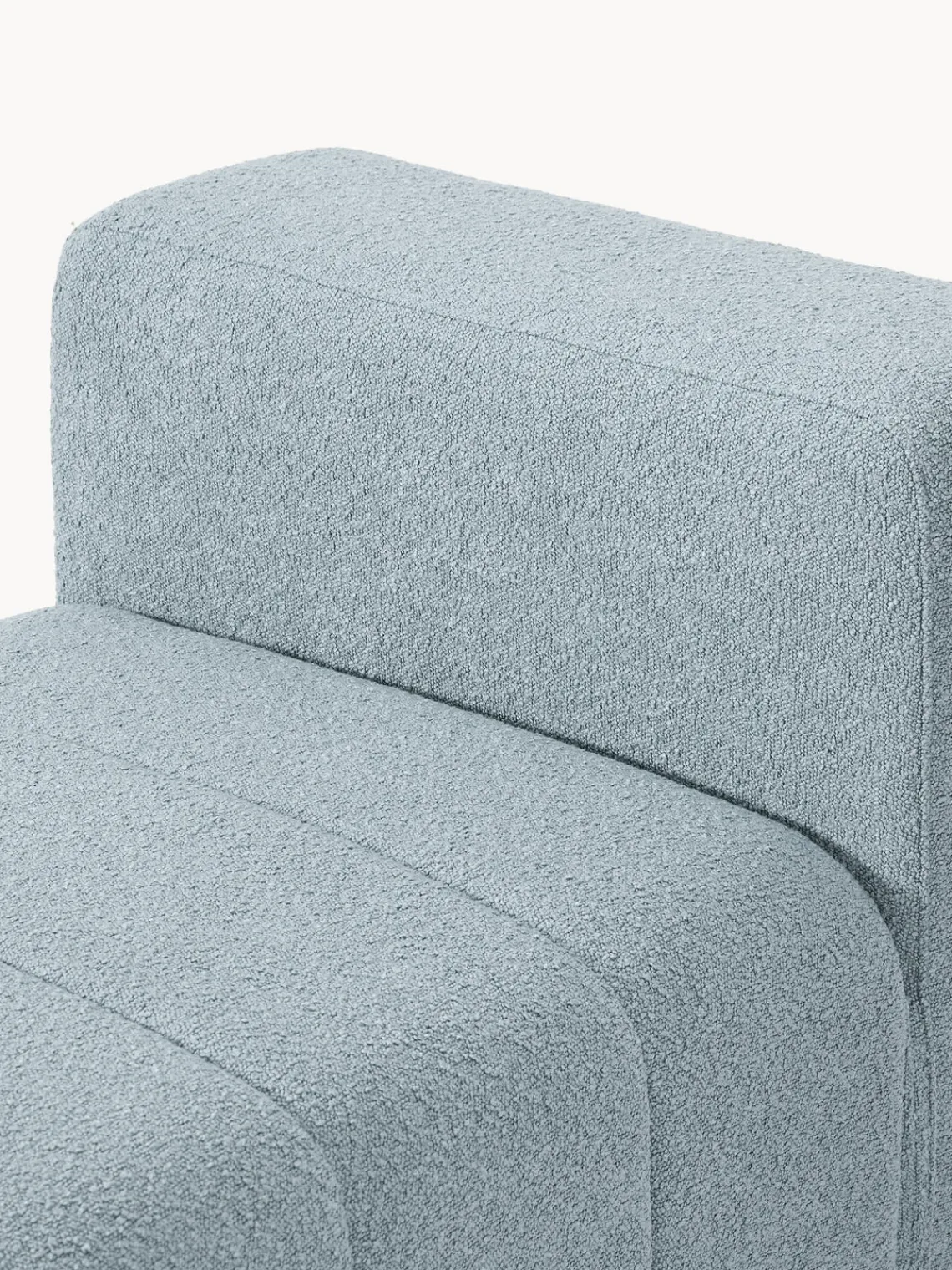 Sofás>Westwing Collection Módulo central en tejido bouclé Lena Bouclé azul claro