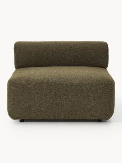 Sofás>Westwing Collection Módulo central en tejido bouclé Anton Bouclé verde oliva