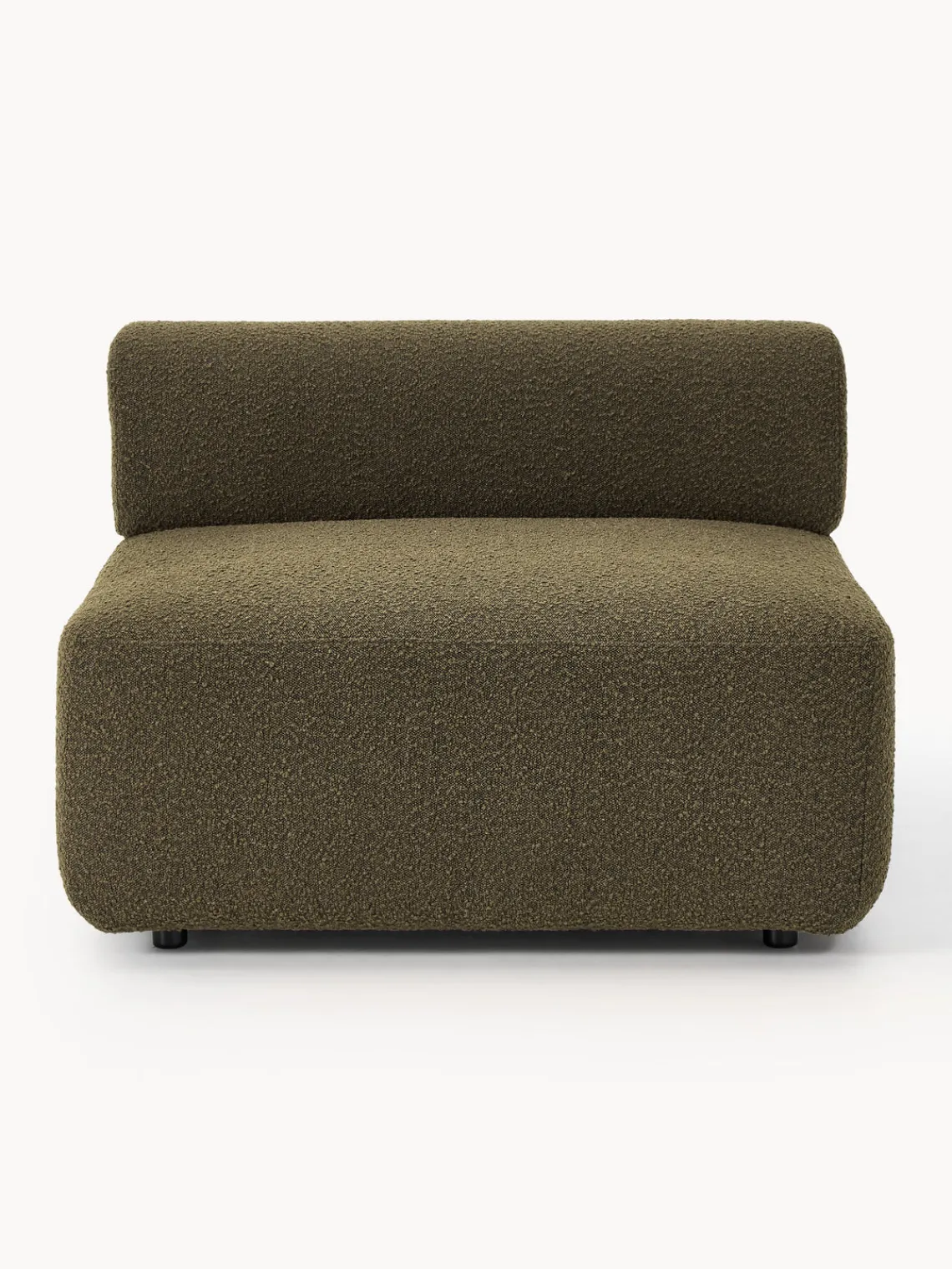 Sofás>Westwing Collection Módulo central en tejido bouclé Anton Bouclé verde oliva