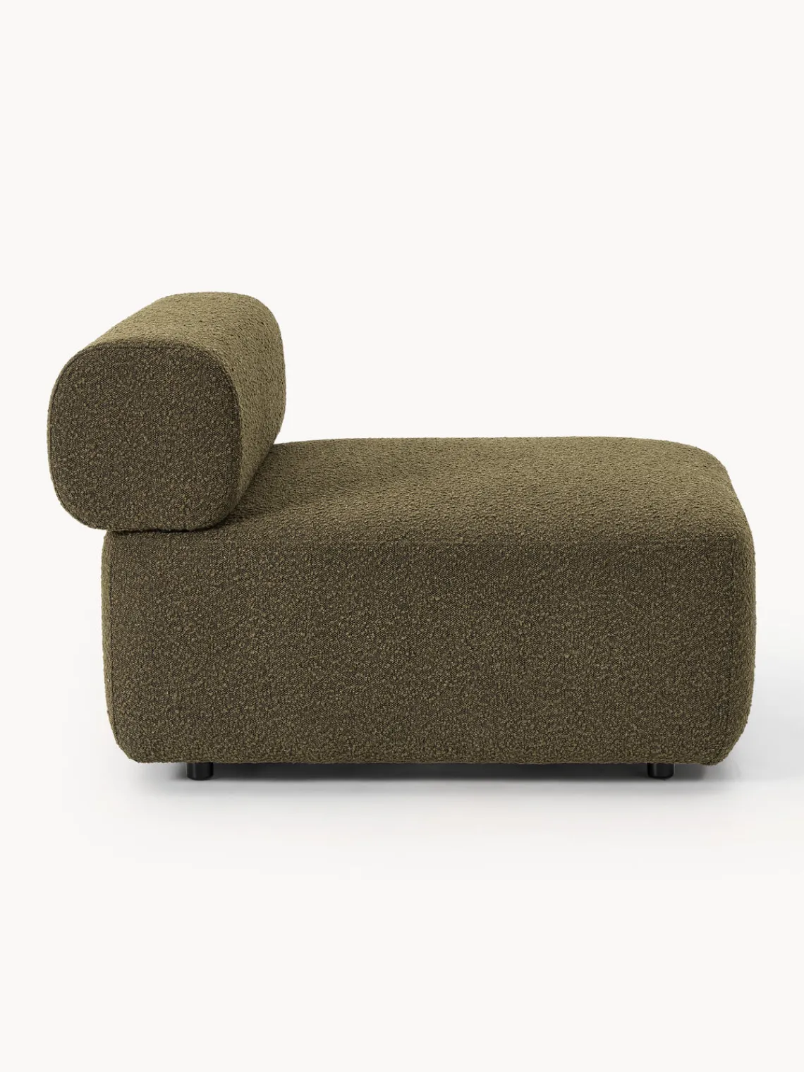 Sofás>Westwing Collection Módulo central en tejido bouclé Anton Bouclé verde oliva