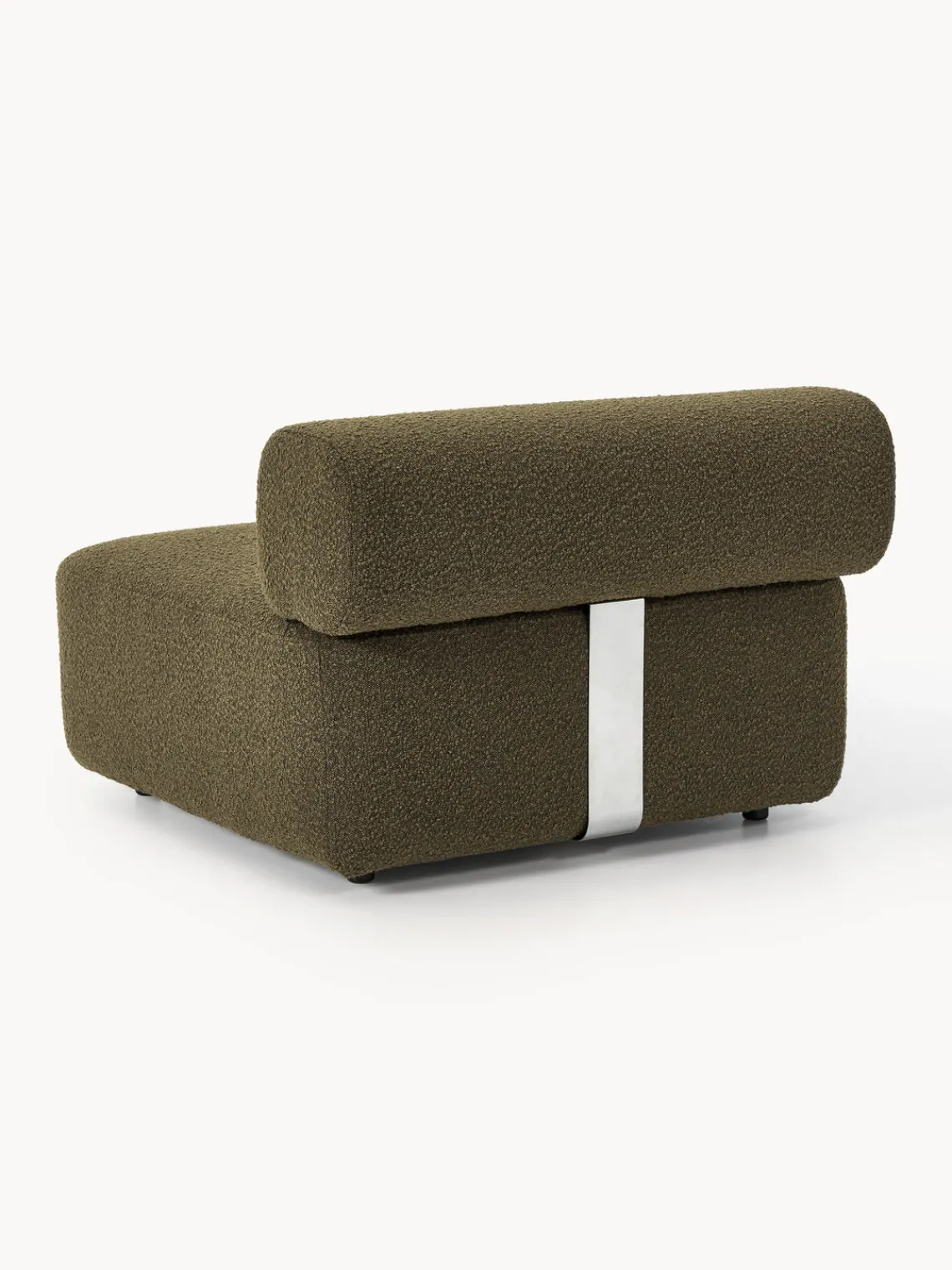 Sofás>Westwing Collection Módulo central en tejido bouclé Anton Bouclé verde oliva