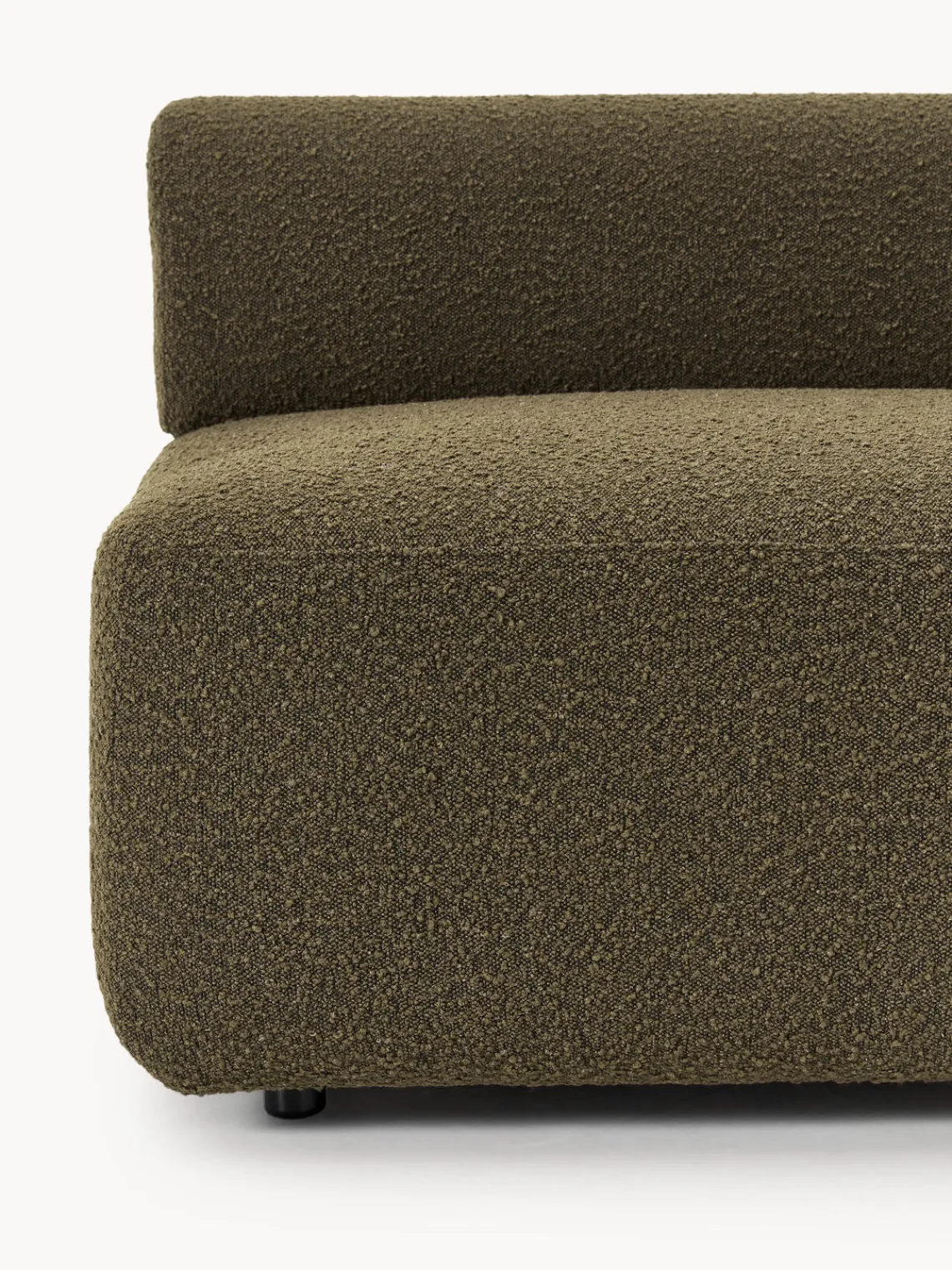 Sofás>Westwing Collection Módulo central en tejido bouclé Anton Bouclé verde oliva