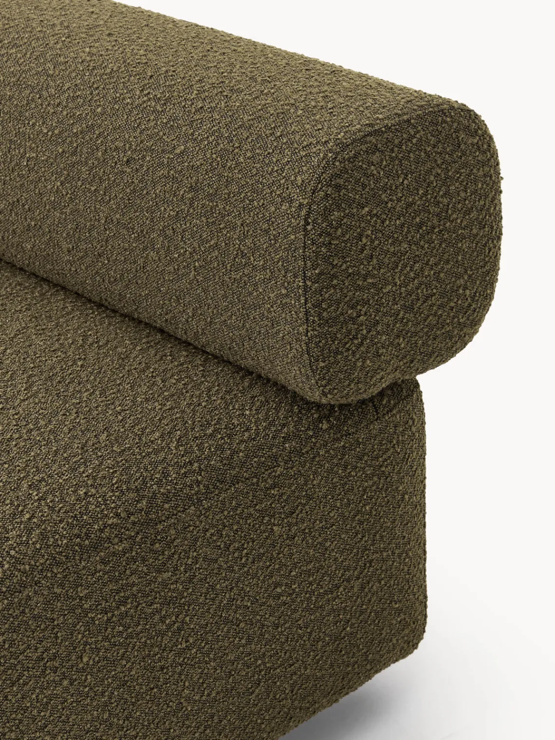 Sofás>Westwing Collection Módulo central en tejido bouclé Anton Bouclé verde oliva