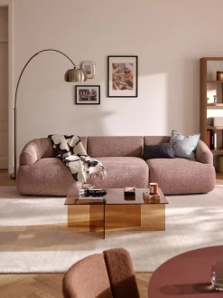 Sofás>Westwing Collection Módulo central en tejido bouclé Sofia Bouclé jaspeado, terracota